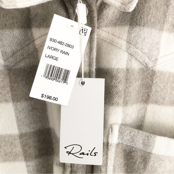 Rails Trip Shirt Jacket Ivory Rain Size Large NWT - Picture 9 of 14